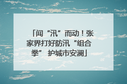 闻“汛”而动！张家界打好防汛“组合拳” 护城市安澜
