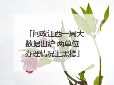 问政江西一周大数据出炉 两单位办理情况上黑榜