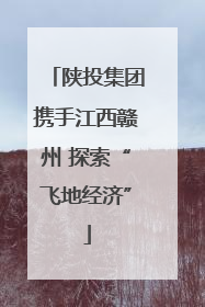 陕投集团携手江西赣州 探索“飞地经济”