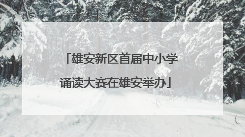 雄安新区首届中小学诵读大赛在雄安举办