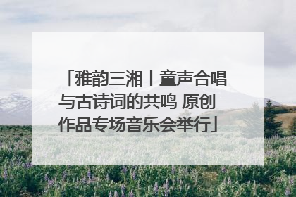 雅韵三湘丨童声合唱与古诗词的共鸣 原创作品专场音乐会举行