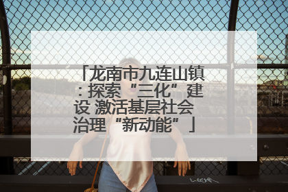 龙南市九连山镇：探索“三化”建设 激活基层社会治理“新动能”