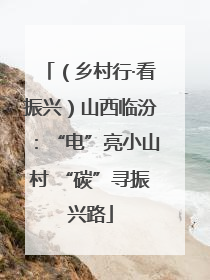 （乡村行·看振兴）山西临汾：“电”亮小山村 “碳”寻振兴路