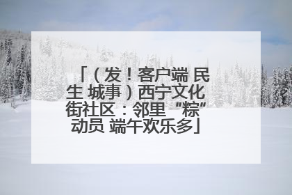 （发！客户端 民生 城事）西宁文化街社区：邻里“粽”动员 端午欢乐多