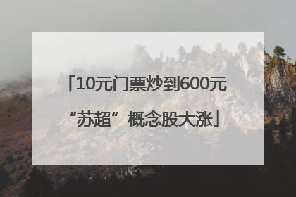 10元门票炒到600元 “苏超”概念股大涨