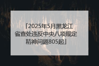 2025年5月黑龙江省查处违反中央八项规定精神问题805起