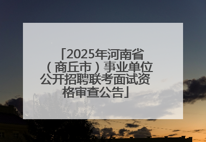 2025年河南省（商丘市）事业单位公开招聘联考面试资格审查公告