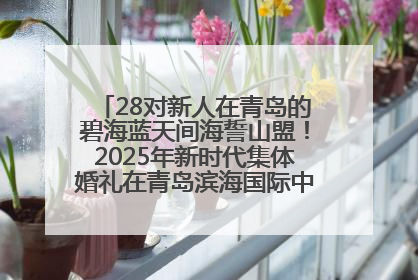 28对新人在青岛的碧海蓝天间海誓山盟！2025年新时代集体婚礼在青岛滨海国际中心文明实践广场举行