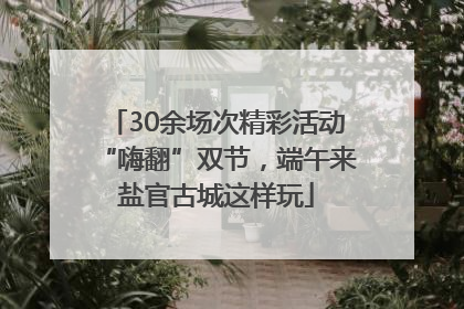 30余场次精彩活动“嗨翻”双节，端午来盐官古城这样玩