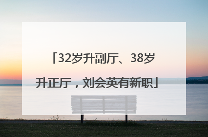 32岁升副厅、38岁升正厅，刘会英有新职
