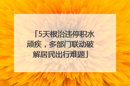 5天根治违停积水顽疾，多部门联动破解居民出行难题