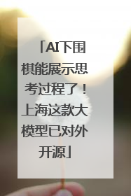 AI下围棋能展示思考过程了！上海这款大模型已对外开源